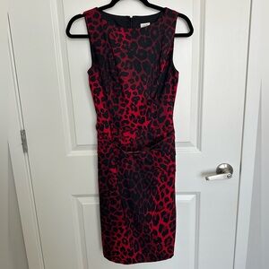 Red cache leopard dress - size 2